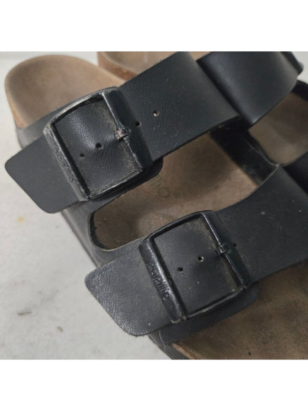 Birkenstock Papillio Arizona Size 8 Black Birko-Flor Platform Sandals Vegan - Picture 11 of 12